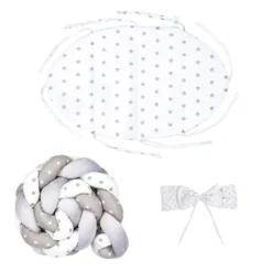 Babynest Neugeborene Nestchen Baby – Velvet Kuschelnest Mit Zopf Kissen Zerlegbares Set Zweiseitig Babynestchen Babybett 75X45, Sterne -Babyprodukte Geschäft 7b91949a184dfac40a9bf3fd18f88e45