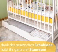 Alcube® Mitwachsendes Babybett 60 X 120 Cm Mit Schublade Gitterbett 120x60 Kiefernholz Zum Kinderbett Umbaubar In Weiß -Babyprodukte Geschäft 7bbc8c9051bb56278ff2ca41610f6fb2