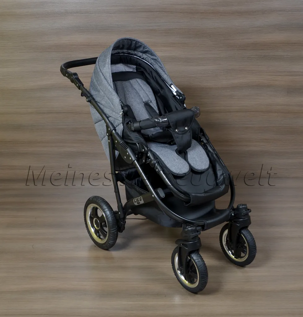 LUXUS Kombi Kinderwagen 3 In 1 Komplettset - Grau/schwarz 13 LUXUS Kombi Kinderwagen 3 In 1 Komplettset - Grau/schwarz – Bild 13