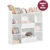 SoBuy KMB55-W Bücherregal Für Kinder Kinderregal Aufbewahrungsregal Mit 8 Offenen Fächern Spielzeugregal Standregal Kinderzimmer Möbel Weiß BHT Ca.: 106x104x30cm