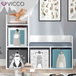 Vicco Kinderregal + Faltbox Luigi Weiß 107,2 X 88,6 X 30,9 Cm Holzwerkstoff -Babyprodukte Geschäft 80a77fe7b43b11fe83577b111cc8af2c
