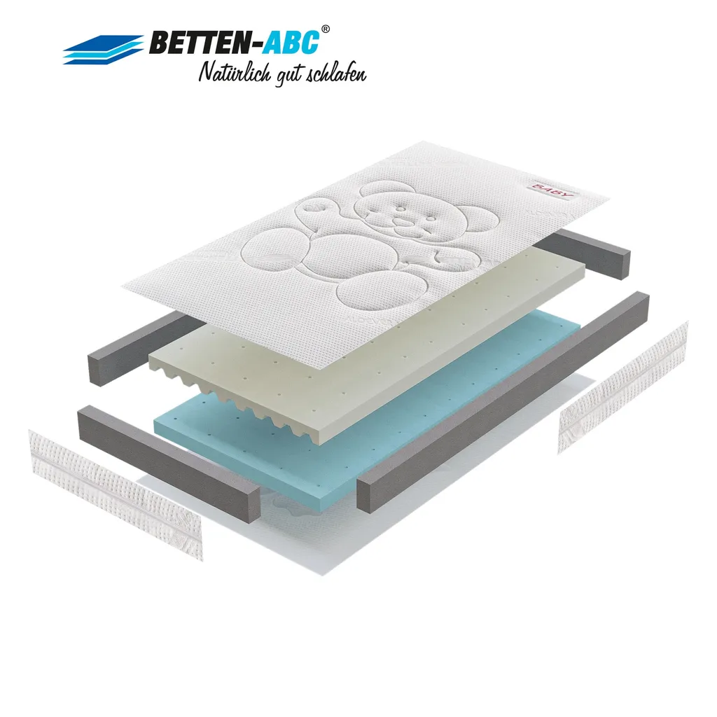 Betten-ABC OrthoMatra Junior-Duo -Das Original-Kindermatratze Mit Rundum-Trittkante, Baby- Und Kleinkindseite, , Produziert Nach Deutschem Qualitätsstandard : 60x120 5 Betten-ABC OrthoMatra Junior-Duo -Das Original-Kindermatratze Mit Rundum-Trittkante, Baby- Und Kleinkindseite, , Produziert Nach Deutschem Qualitätsstandard : 60x120 – Bild 5