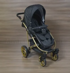 LUXUS Kombi Kinderwagen 3 In 1 Komplettset - Schwarz/gold R7 Gestell Gold -Babyprodukte Geschäft 825376a252c6106800348fe3c25bc219