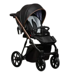 FX Kombi Kinderwagen 3 In 1 - Komplettset - Mit Gelreifen - "BLACK MAGIC" - Schwarz -Babyprodukte Geschäft 82b58dbf0f7dfea55051a031da8dee57