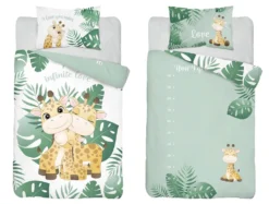 Baby Wende-Bettwäsche Aus 100% Baumwolle - Giraffe Grün - 100 X 135 Cm -Babyprodukte Geschäft 830641793c22b93575c7d2e592c991f2