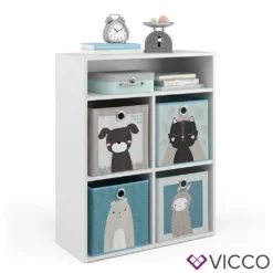 Vicco Kinderregal + Faltbox Luigi Weiß 72 X 90,2 X 30,6 Cm Holzwerkstoff -Babyprodukte Geschäft 83ef27dd7511f2f6ea77f84fe2934892