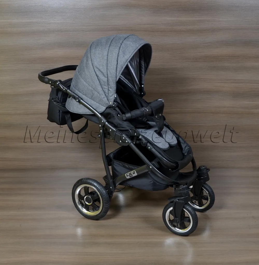 LUXUS Kombi Kinderwagen 3 In 1 Komplettset - Grau/schwarz 8 LUXUS Kombi Kinderwagen 3 In 1 Komplettset - Grau/schwarz – Bild 8