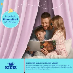 KIDIZ® Baldachin Kinderzimmer Betthimmel Babybett Für Schlafzimmer Inkl. Aufbewahrungstasche | Ohne Bohren | Saumlänge Ca. 270cm | Moskitonetz Insektenschutz Kinder Spielzelte, Farbe:Rosa -Babyprodukte Geschäft 85cd76304b6756e6ddf1762b762ffc4d