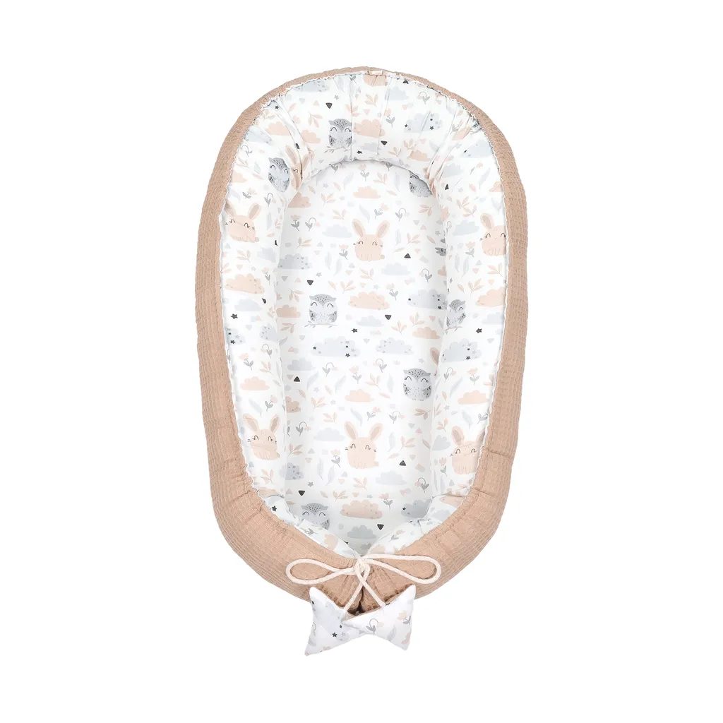 Babynestchen Set Neugeborene 90x50 Cm Waffelbaumwolle - Kuschelnest Baby Nestchen 5-teilig Kokon Eule Braun 5 Babynestchen Set Neugeborene 90x50 Cm Waffelbaumwolle - Kuschelnest Baby Nestchen 5-teilig Kokon Eule Braun – Bild 5