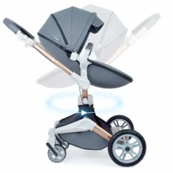 Daliya® TURNIYO 360° Premium 3in1 Kinderwagen Mit Sportsitz, Babywanne & Babyschale Buggy Kombikinderwagen (Dunkelgrau) -Babyprodukte Geschäft 87068aef95b9b7c782a85419421c62db