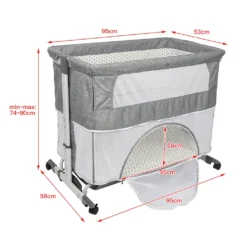 WYCTIN Beistellbett Mit Matratze Babybett Babywiege Reisebett Faltbar Stubenwagen Höhenverstellbar Mit Rollen Moskitonetz -Babyprodukte Geschäft 886345cfe447a5db3c373f78683ad383