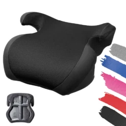 WALSER Auto Kindersitz Lino, Kindersitz 15-36 Kg, Sitzerhöhung Auto Kinder, Kindersitz Auto Europe, Reise Kindersitz, Kinder Sitzerhöhung Auto, Sitzerhöhung Kinder 38x41,5x18cm Schwarz