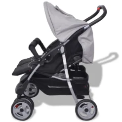 VidaXL Baby Zwillingswagen Stahl Grau Und Schwarz -Babyprodukte Geschäft 88c49fadcfaced869c9a73ea04baeb0d