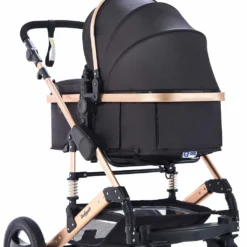 Daliya® 3in1 Kinderwagen Bambimo Kombikinderwagen 15-Teile Set In Schwarz Gold Incl. Babywanne & Buggy & Auto-Babyschale & Alu-Gestell & Gummireifen & Mehr -Babyprodukte Geschäft 8b47a9f6194d6047f479a4a6c69195a4