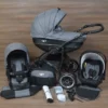 LUXUS Kombi Kinderwagen 3 In 1 Komplettset - Grau/schwarz