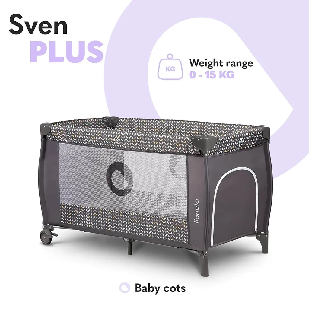 Reisebett Lionelo Sven Plus Grey Scandi Babybett Kinderbett Mit Wickelablage Klappbar 5 Reisebett Lionelo Sven Plus Grey Scandi Babybett Kinderbett Mit Wickelablage Klappbar – Bild 5