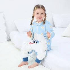 Topchances Baby Schlafsack Neugeboren Winter Leichter Langarm Kinderschlafsack Flanell Cartoon Schlafsack Mit Beinen Outdoor Camping Jungen Mädchen 1-7 Jahre Alt,Hellblau,L -Babyprodukte Geschäft 8fd4dcd069e6a89cbff1246f018ceccc