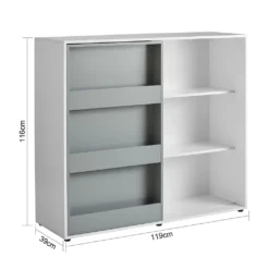 SoBuy KMB33-W Kinder Bücherregal Kinderregal Spielzeugregal Aufbewahrungsregal Für Kinder Schrank Sideboard BHT Ca.: 119x116x39cm -Babyprodukte Geschäft 980add0787d69fb10bf4b9f5fa32044d