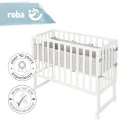 Roba Stuben- & Beistellbett 3in1 Weiß, ‚roba Style‘, Für Alle Elternbetthöhen, Inklusive Matratze, Nestchen Und Barriere -Babyprodukte Geschäft 9832faadc7da5e5c5c130aeb6a8fd2e1