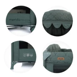Chipolino Reisebett Merida Leinen, Aufbewahrungstasche, Zwei Ebenen, Matratze Dunkelgrün -Babyprodukte Geschäft 9b2551c831a6e52fb1b898b2734ec7cb
