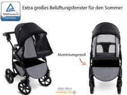 GaGaDumi Boston 3 In 1 Kombikinderwagen Kinderwagen Babyschale Buggy Autositz Carlo Komplettset, Hergestellt In Der EU (B5-Schwarz) -Babyprodukte Geschäft 9b5545be925c2fad1bd0fc315589499d