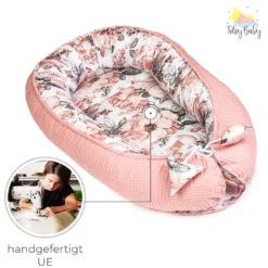 Babynest Neugeborene Nestchen Baby 90x50 Cm - Kokon Handmade Zweiseitig Aus Baumwolle Waffel Mit Babynestchen Wilde Rose Rosa -Babyprodukte Geschäft 9bd755fad985b14f377c6435fd73ba86