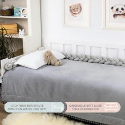 Bettschlange 2,2 M Baby Geflochten Bettumrandung - Bettrolle Für Babybett Nestchen Schlange Nestchenschlange 220cm (Grau, 220 Cm) -Babyprodukte Geschäft 9cf1ef9b71ee6a0c2f28b54f86c782d0