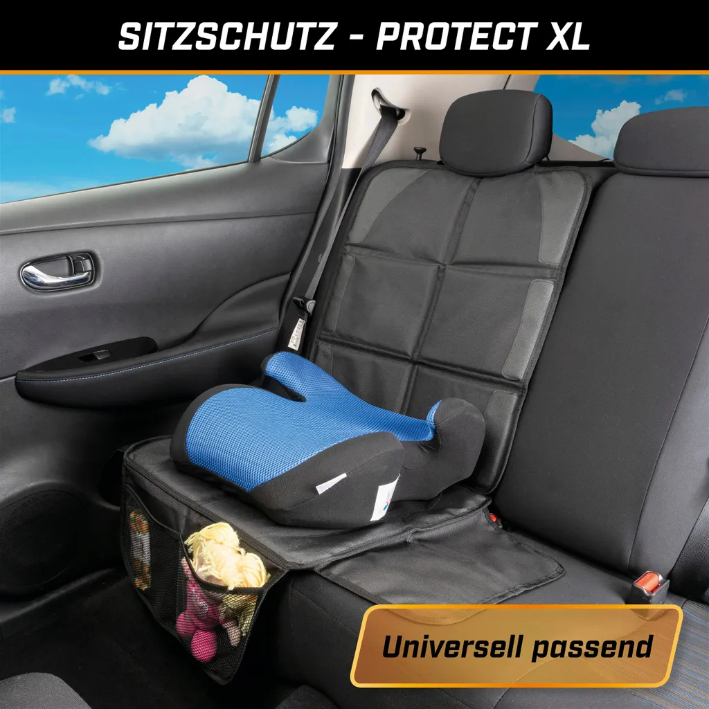 WALSER Kindersitzunterlage, Auto-Sitzschoner Kindersitz, PKW-Sitzauflage Rutschfest, Protect XL Kindersitz-Unterlage ISOFIX-kompatibel Schwarz 2 WALSER Kindersitzunterlage, Auto-Sitzschoner Kindersitz, PKW-Sitzauflage Rutschfest, Protect XL Kindersitz-Unterlage ISOFIX-kompatibel Schwarz – Bild 2