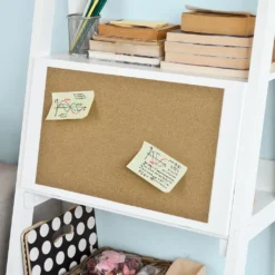 SoBuy Bücherregal,Schreibtisch, Standregal, Mit Korktafel, Klappbar,weiß, FRG115-W -Babyprodukte Geschäft 9e7c2d65d70170717f1a62b98e603b46