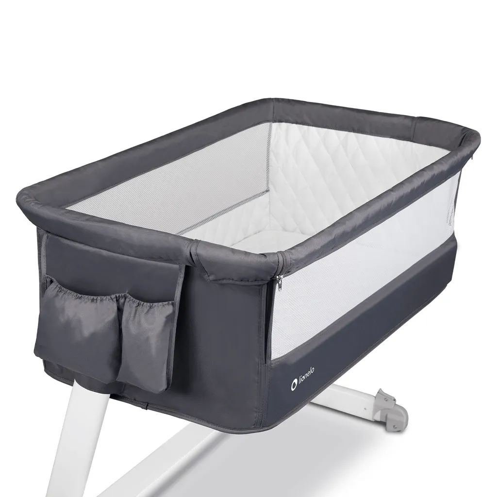 Lionelo Theo 2in1 Reisebett Beistellbett Kinderbett Ab Geburt Bis 9kg Dunkelgrau 5 Lionelo Theo 2in1 Reisebett Beistellbett Kinderbett Ab Geburt Bis 9kg Dunkelgrau – Bild 5