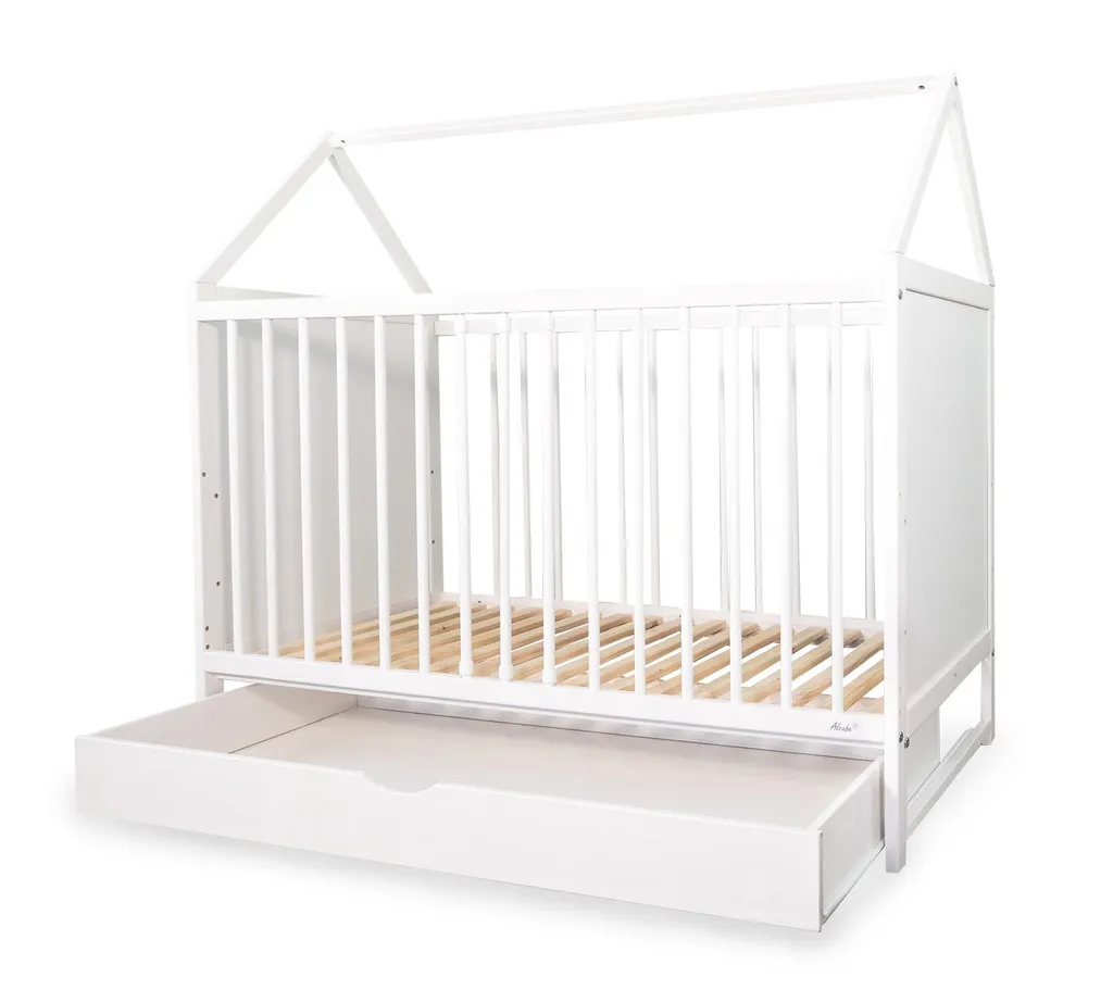 Alcube® Mitwachsendes Babybett 60 X 120 Cm Mit Schubladen Gitterbett 120x60 Umbaubar Zum Haus Juniorbett Kinderbett In Weiß 8 Alcube® Mitwachsendes Babybett 60 X 120 Cm Mit Schubladen Gitterbett 120x60 Umbaubar Zum Haus Juniorbett Kinderbett In Weiß – Bild 8