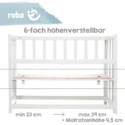 Roba Stubenbett 4 In 1, Beistellbett ‚Adam & Eule‘, Babybett, Wiege & Kinderbank, Weiß -Babyprodukte Geschäft a1b454643bec62517ac5f2ed4e572663