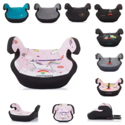 Chipolino Kindersitz Compass Isofix Gruppe 3 (22 - 36 Kg) Top Tether, Armlehne Rosa