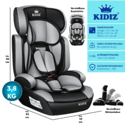 KIDIZ® Autokindersitz Kinderautositz ✓ Gruppe 1+2+3 ✓ 9-36 Kg 5-Punkt-Sicherheitsgurt, Autositz, Kindersitz, Einstellbare Kopfstütze | Mitwachsende Sitzerhöhung 1-12 Jahre, Stabil Und Sicher, Farbe:Grau 19 KIDIZ® Autokindersitz Kinderautositz ✓ Gruppe 1+2+3 ✓ 9-36 Kg 5-Punkt-Sicherheitsgurt, Autositz, Kindersitz, Einstellbare Kopfstütze | Mitwachsende Sitzerhöhung 1-12 Jahre, Stabil Und Sicher, Farbe:Grau -Babyprodukte Geschäft a23802ef1b4b978647ca3e0ffa598c92