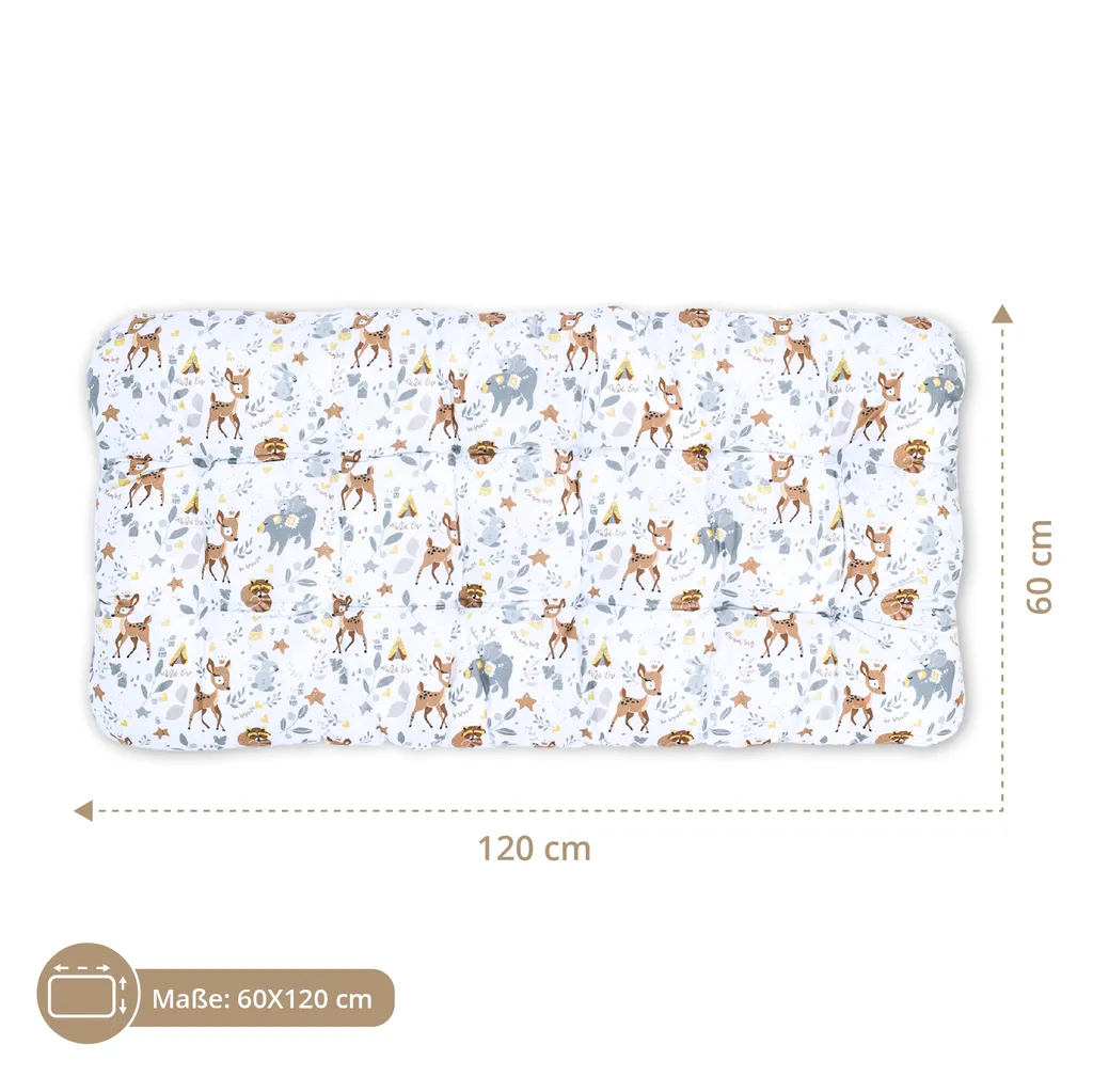 Bodenkissen Groß 60x120 Cm - Sitzkissen Kinder Boden Spielmatte Baby Bodenmatratze Kinderzimmer Hirsch Mit Bären 3 Bodenkissen Groß 60x120 Cm - Sitzkissen Kinder Boden Spielmatte Baby Bodenmatratze Kinderzimmer Hirsch Mit Bären – Bild 3