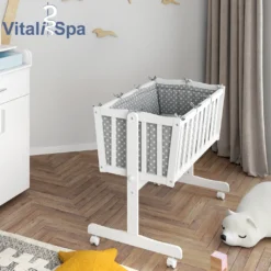 VITALISPA Wiege NOAH Schaukelwiege Babywiege Holz Weiß Grau Bett Set Buche -Babyprodukte Geschäft a3cd095291a61a0a01f6f8c927c77e1a