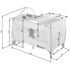 Tectake Kinderreisebett Elefant 132x75x104cm Mit Wickelauflage Und Transporttasche - Braun -Babyprodukte Geschäft a482a95c8d2ed8b51695c77774a52867