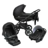 LUXUS Kombi Kinderwagen 3 In 1 Komplettset - Schwarz