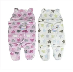 FIRST STEPS Baby Schlafsack Pucksack Einschlagdecke Fuß Kapuze Mädchen Rosa 0-6 Monate NEU