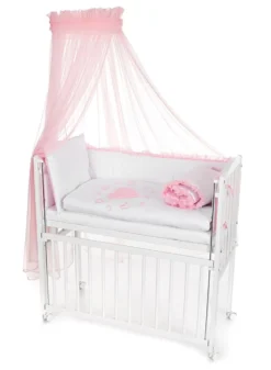 Herzen Rosa Mobiles Beistellbett 90x40 Mit Rollen Komplett
