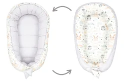 Babynestchen Set Neugeborene - Kuschelnest Baby Nestchen Bett Set 5- Teilig Kokon Babyhörnchen Baumwolle Hellgrau Mit Eulen Und Hasen Motiv -Babyprodukte Geschäft aac8da1a414db81bf8f284005551bf3b