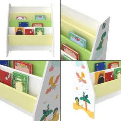 Kinderregal Fisterra Kinder-Bücherregal Freistehend Mit Dinosaurier-Motiv 74 X 62 X 29 Cm Kinderzimmerregal Mit 4 Offenen Ablagefächern Bücher-Organizer Weiß / Grün / Gelb -Babyprodukte Geschäft af4f9dc5c5bc1dd2702b585199ec4a81