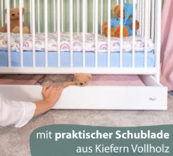 Alcube® Mitwachsendes Babybett 60 X 120 Cm Mit Schublade Gitterbett 120x60 Kiefernholz Zum Kinderbett Umbaubar In Weiß -Babyprodukte Geschäft b1c41ec932217a6a14afe5d395ba3ed6