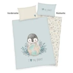 Herding Pinguin Bettwäsche " Green" / 40x60 Cm + 100x135 Cm -Babyprodukte Geschäft b2a50e08b84b82ea846dede9036d1dce