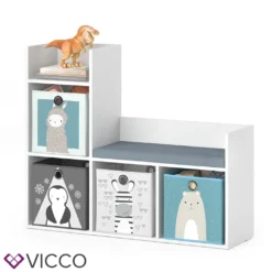Vicco Kinderregal + Faltbox Luigi Weiß 107,2 X 88,6 X 30,9 Cm Holzwerkstoff -Babyprodukte Geschäft b52dfd3784bf11f8526777fceedf5ee7