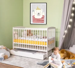 Alcube® Mitwachsendes Babybett 60 X 120 Cm Mit Schublade Gitterbett 120x60 Kiefernholz Zum Kinderbett Umbaubar In Weiß -Babyprodukte Geschäft b552cb543e98f80be63b425639f60ce4