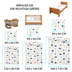 Baby Bettwäsche Set 90 X 120 Cm - Kinderbettwäsche Babybettwäsche Mit Kissenbezug 60x40 Aus Baumwolle Regenbogenmotiv -Babyprodukte Geschäft b7464db197ba6c31497898b0f4b5b8e6