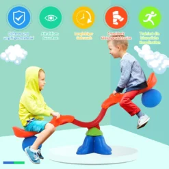 HOMCOM Kinder Gartenwippe 360° Drehbare Wippe Karussellwippe Für 3-8 Jahre Kunststoff Mehrfarbig 126 X 39,5 X 66 Cm 11 HOMCOM Kinder Gartenwippe 360° Drehbare Wippe Karussellwippe Für 3-8 Jahre Kunststoff Mehrfarbig 126 X 39,5 X 66 Cm -Babyprodukte Geschäft b7eddd6481cca2a0a6b870589ba1abf6