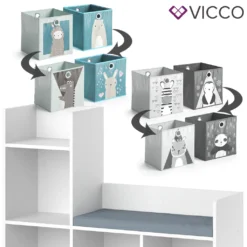 Vicco Kinderregal + Faltbox Luigi Weiß 107,2 X 88,6 X 30,9 Cm Holzwerkstoff -Babyprodukte Geschäft b8306372cd9500ed51924505cd335ff3