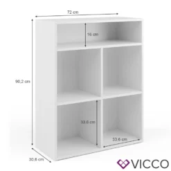 Vicco Kinderregal + Faltbox Luigi Weiß 72 X 90,2 X 30,6 Cm Holzwerkstoff -Babyprodukte Geschäft b92e6dcd9247df4dcffca4eb067bd0cf